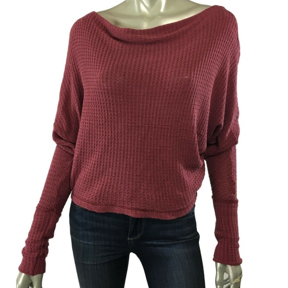 Free People Tops - Free People Thermal Drippy Waffle Knit Shirt, XS